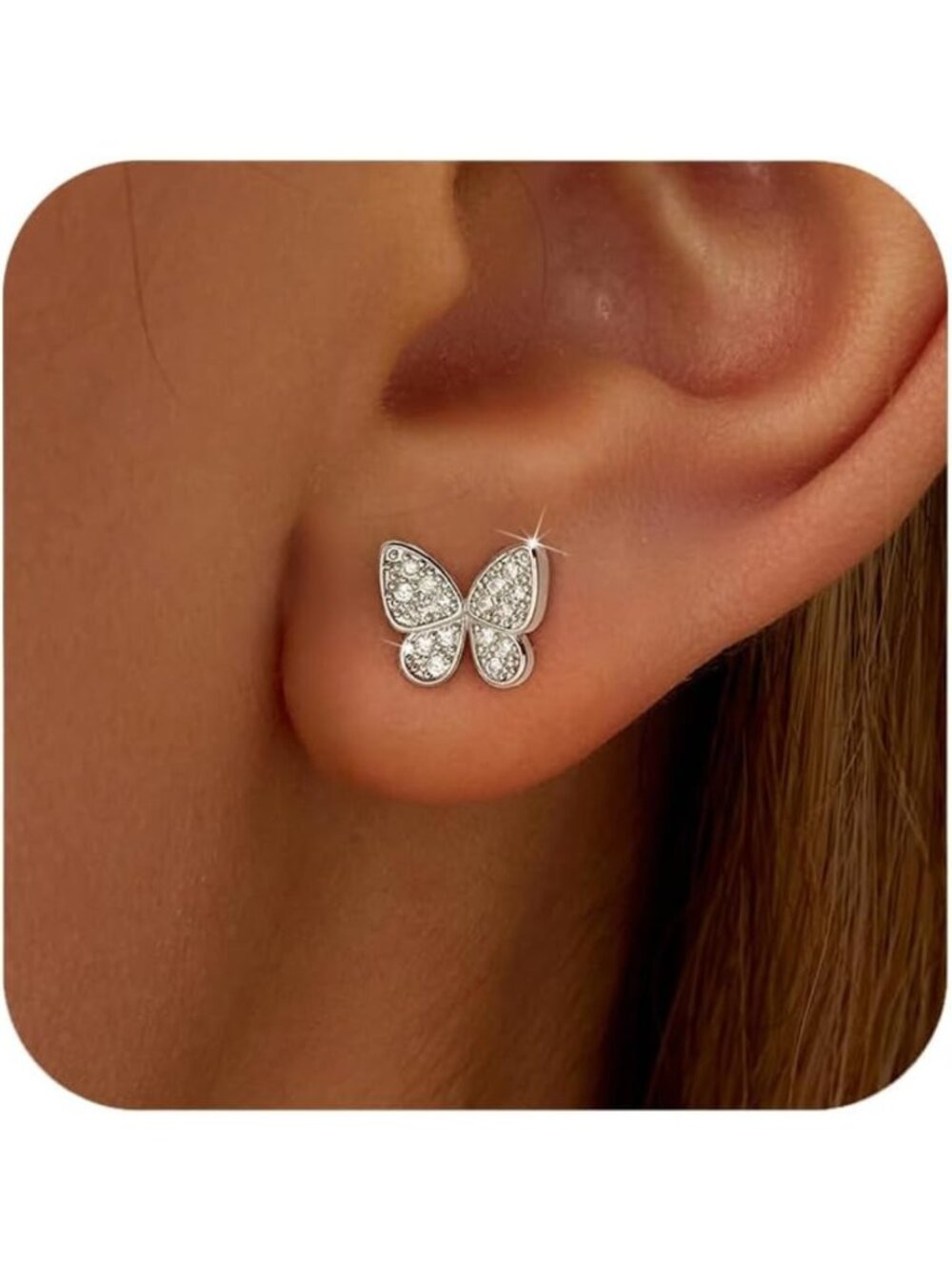 Sterling Silver Butterfly Earrings for Women & Girls - Elegant Gift Idea